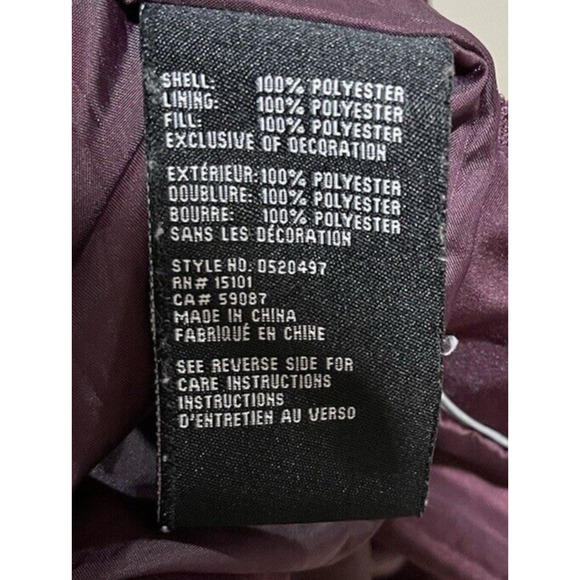 Intl Details Women's Puffer Coat Jacket Size S Full Zip & Snap Purple - Picture 5 of 5